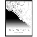 San Clemente California City Map Poster - GroovyGrove