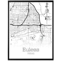 Euless Texas City Map Poster - GroovyGrove