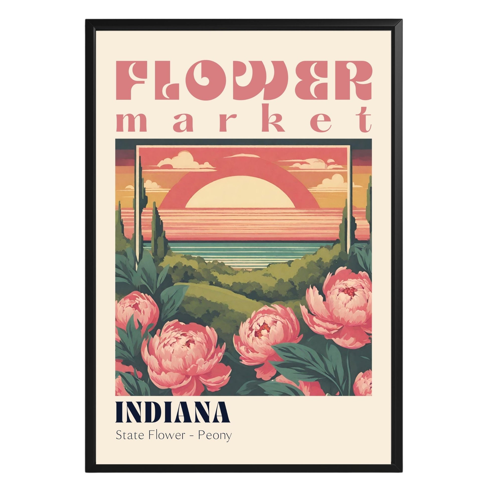 Indiana Flower Market Vintage Poster - GroovyGrove