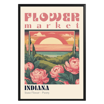 Indiana Flower Market Vintage Poster - GroovyGrove