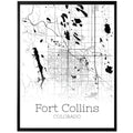 Fort Collins Colorado City Map Poster - GroovyGrove