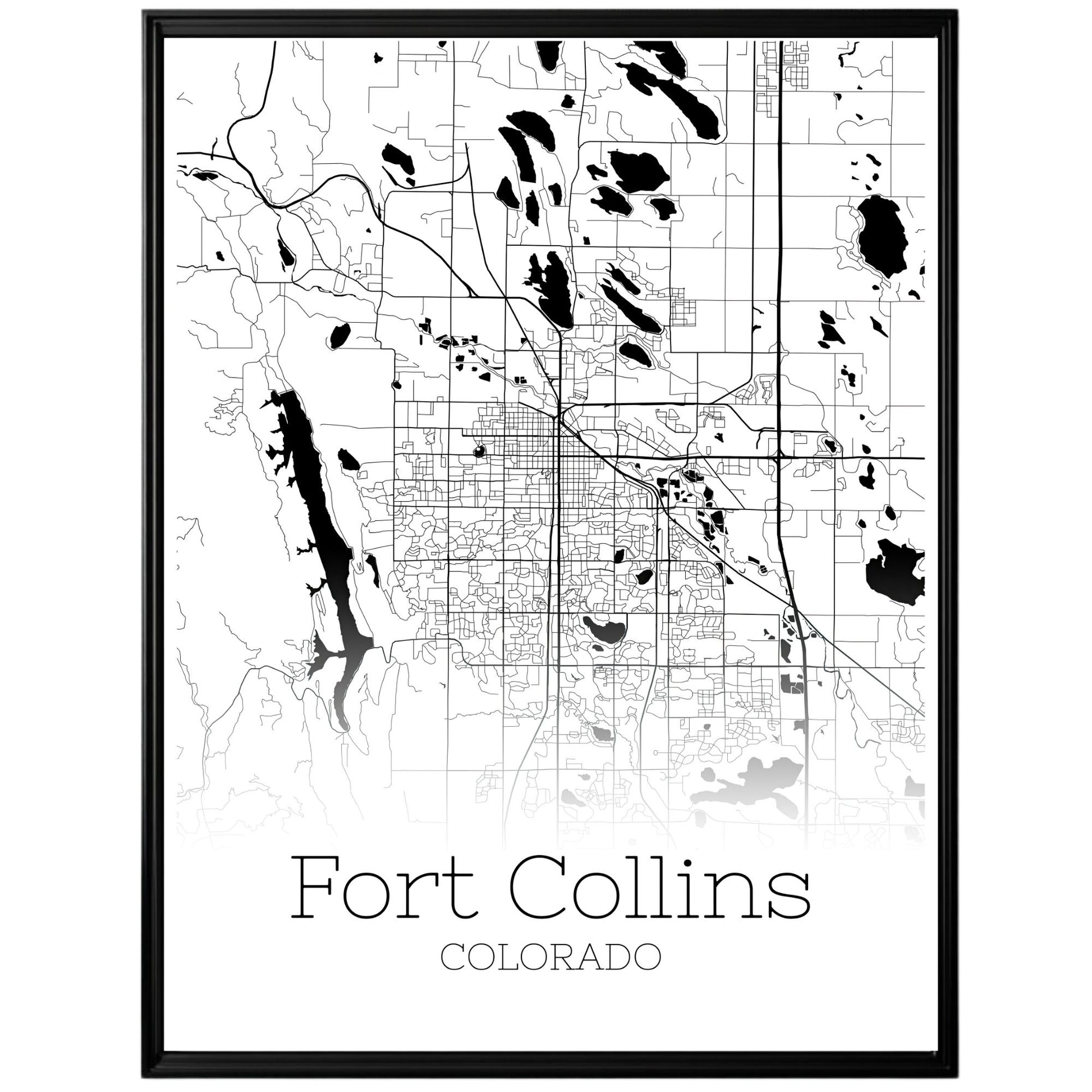 Fort Collins Colorado City Map Poster - GroovyGrove