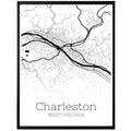 Charleston West Virginia City Map Poster - GroovyGrove