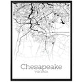 Chesapeake Virginia City Map Poster - GroovyGrove