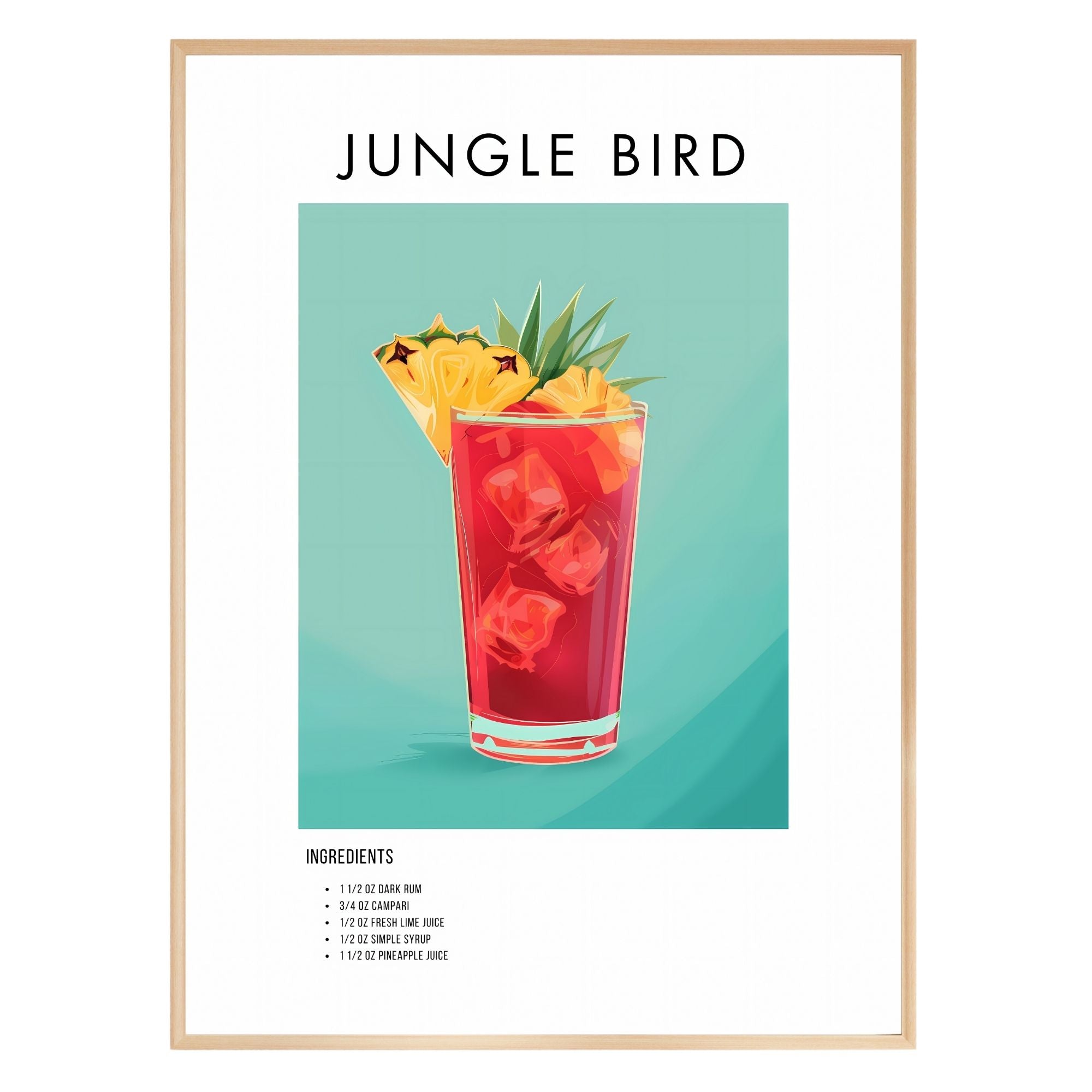 Jungle Bird Retro Cocktail Poster - GroovyGrove