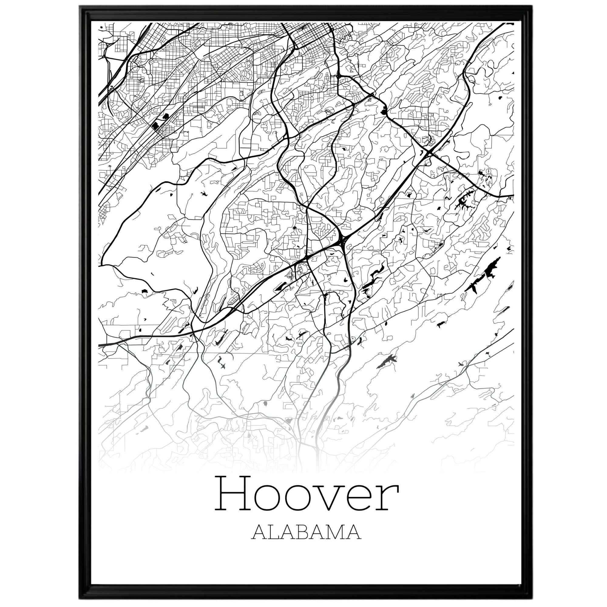 Hoover Alabama City Map Poster - GroovyGrove