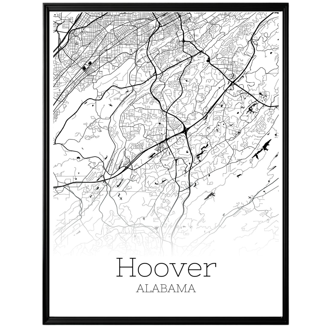 Hoover Alabama City Map Poster - GroovyGrove