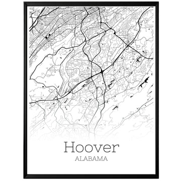 Hoover Alabama City Map Poster - GroovyGrove