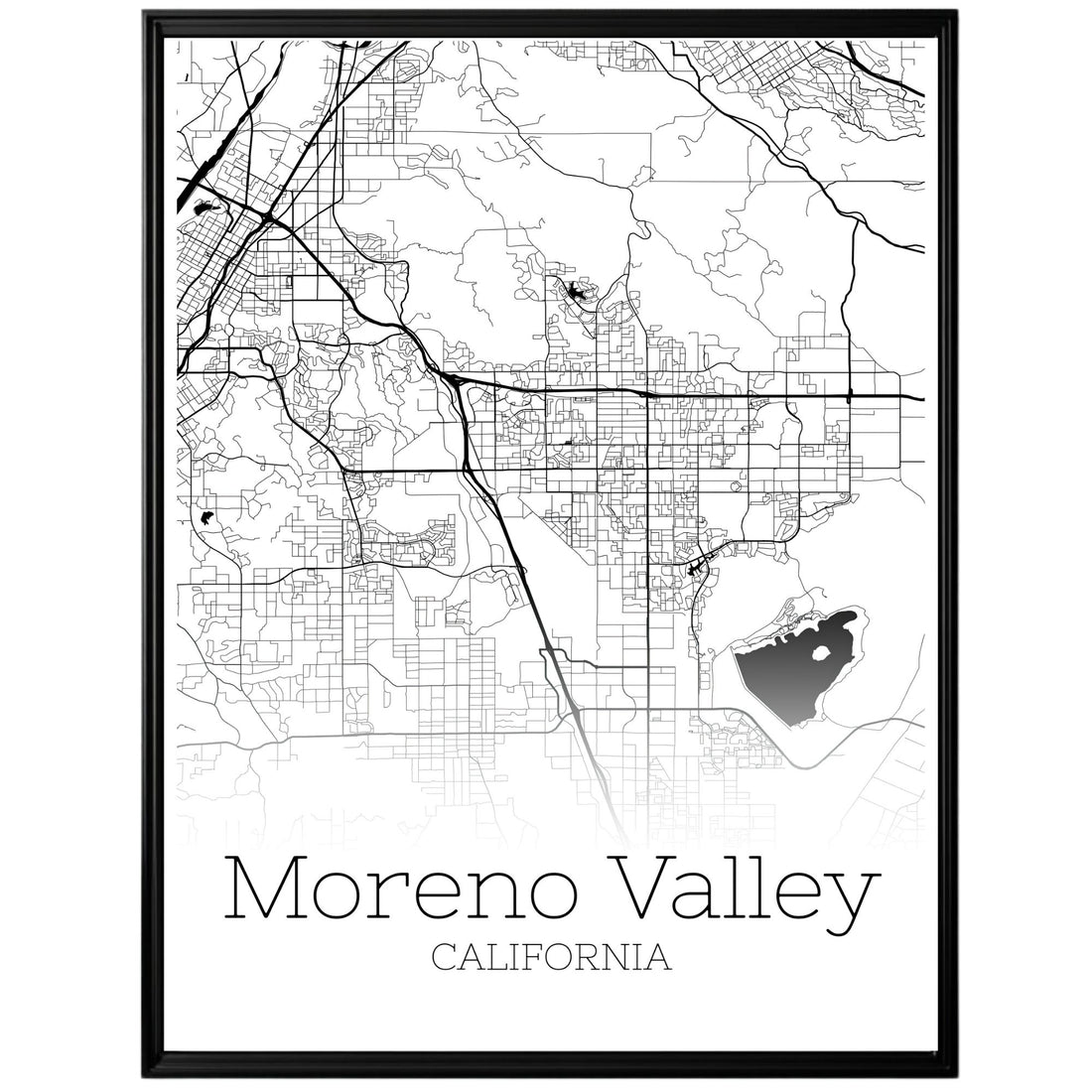 Moreno Valley California City Map Poster - GroovyGrove