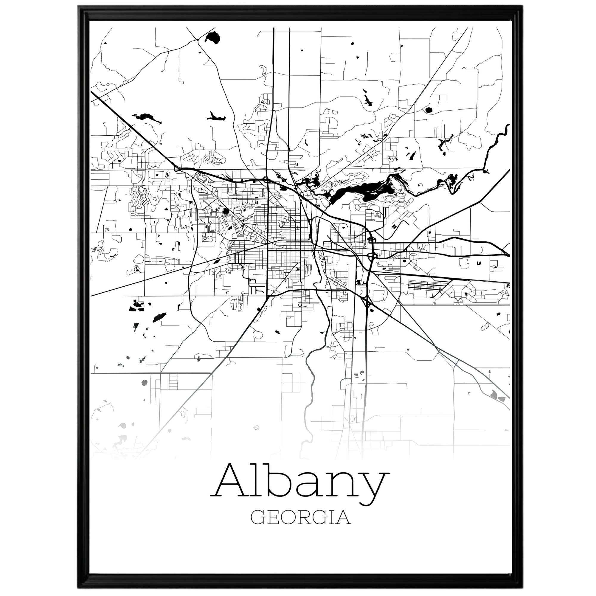 Albany Georgia City Map Poster - GroovyGrove