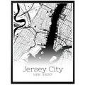 Jersey City New Jersey Map Poster - GroovyGrove