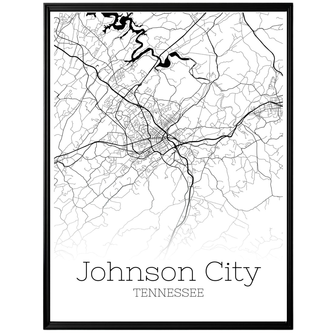 Johnson City Tennessee Map Poster - GroovyGrove