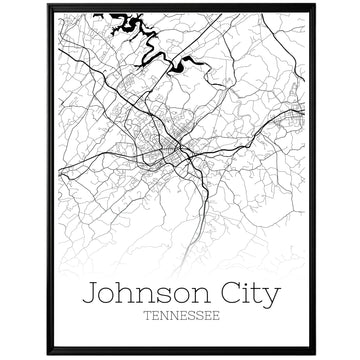 Johnson City Tennessee Map Poster - GroovyGrove