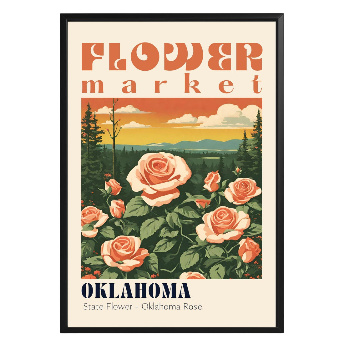 Oklahoma Flower Market Vintage Poster - GroovyGrove