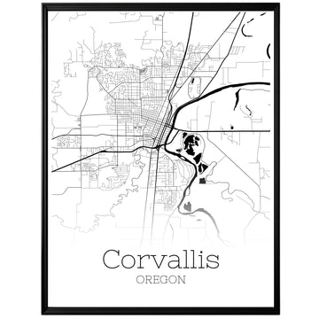 Corvallis Oregon City Map Poster - GroovyGrove