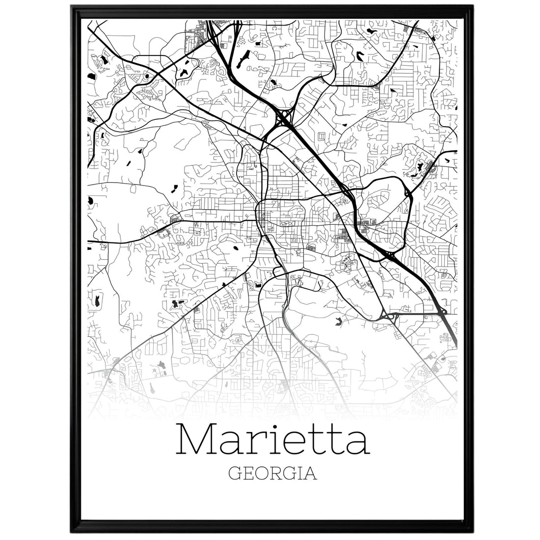 Marietta Georgia City Map Poster - GroovyGrove