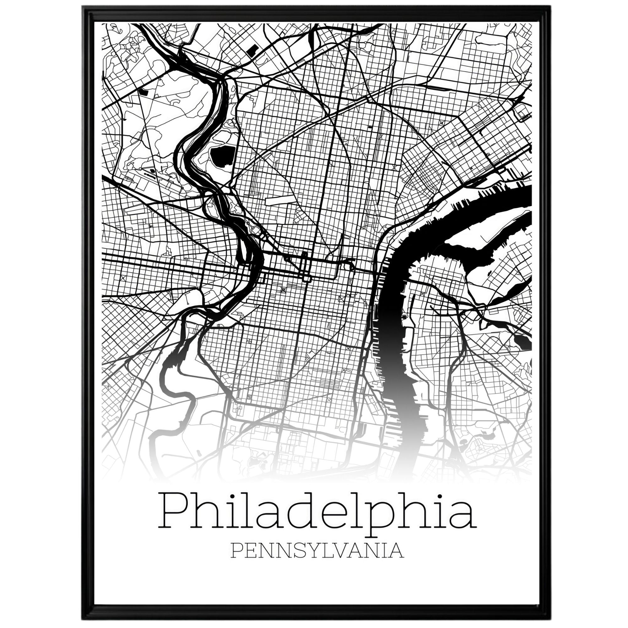 Philadelphia Pennsylvania City Map Poster - GroovyGrove