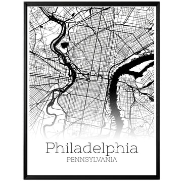 Philadelphia Pennsylvania City Map Poster - GroovyGrove