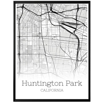 Huntington Park California City Map Poster - GroovyGrove