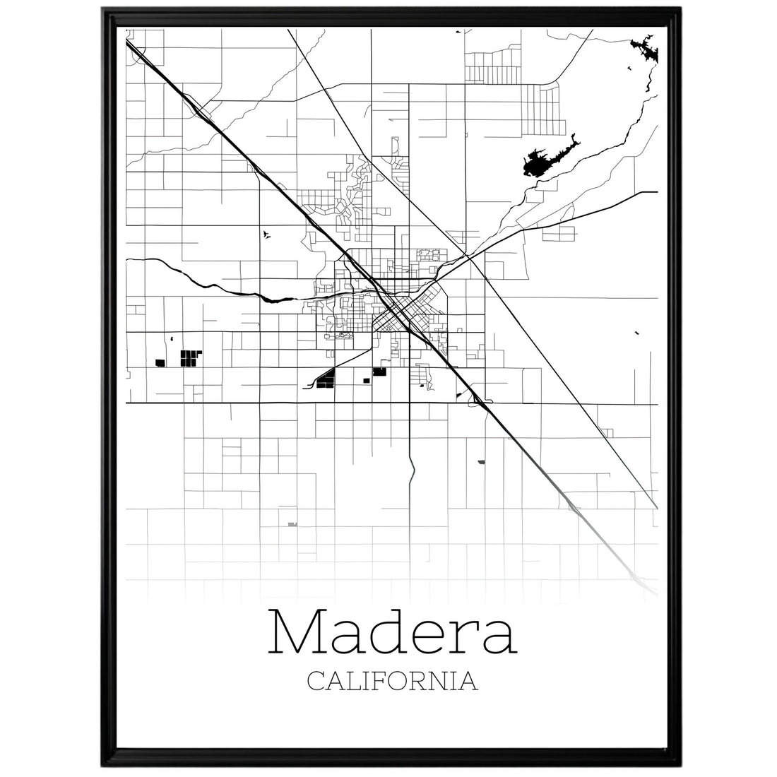 Madera California City Map Poster - GroovyGrove