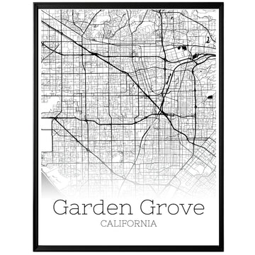 Garden Grove California City Map Poster - GroovyGrove