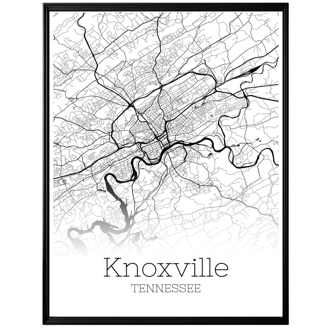 Knoxville Tennessee City Map Poster - GroovyGrove