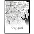 Garland Texas City Map Poster - GroovyGrove