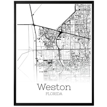 Weston Florida City Map Poster - GroovyGrove