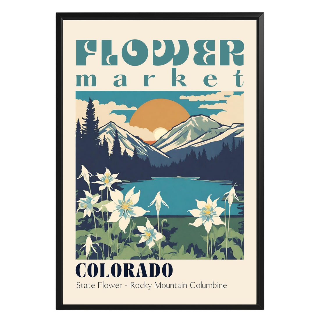 Colorado Flower Market Vintage Poster - GroovyGrove