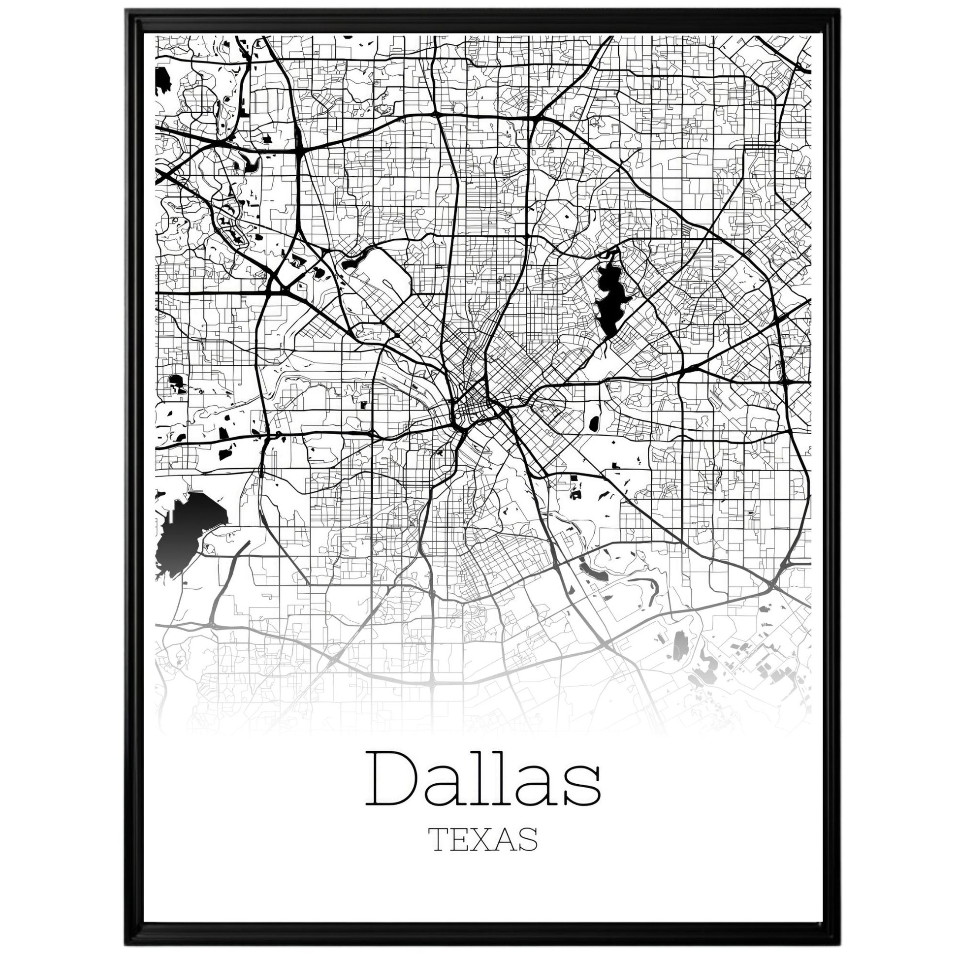 Dallas Texas City Map Poster - GroovyGrove