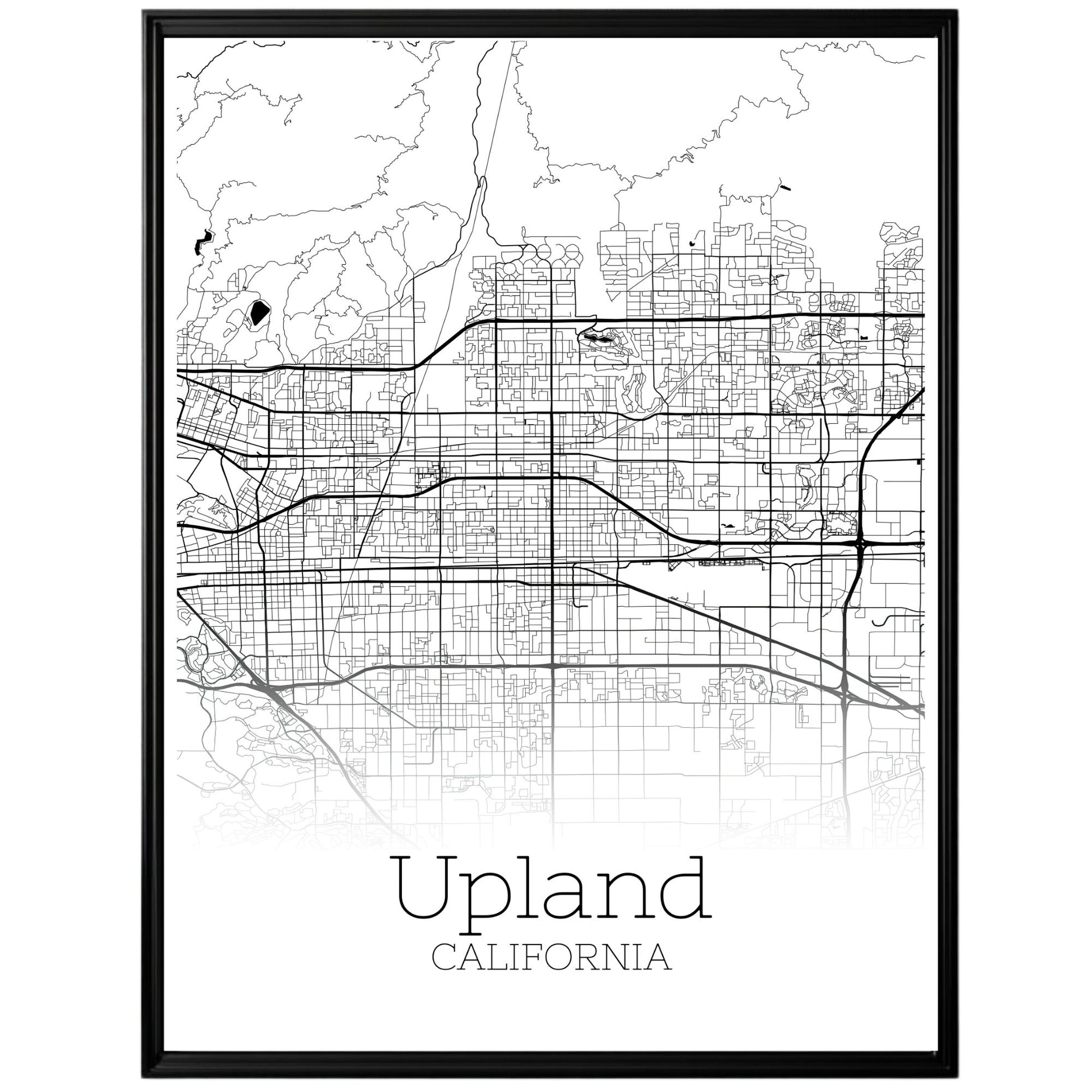 Upland California City Map Poster - GroovyGrove