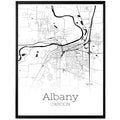 Albany Oregon City Map Poster - GroovyGrove