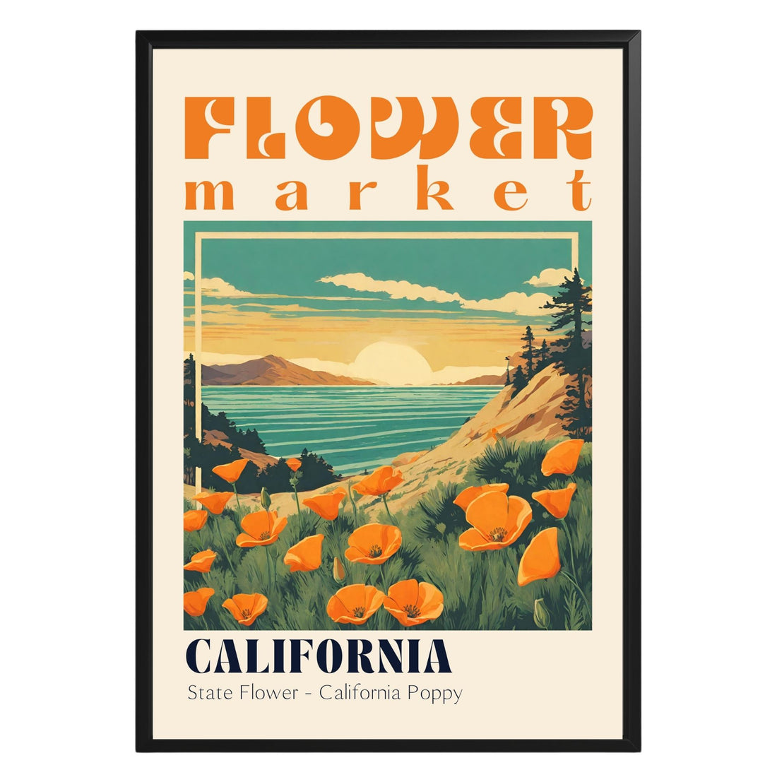 California Flower Market Vintage Poster - GroovyGrove