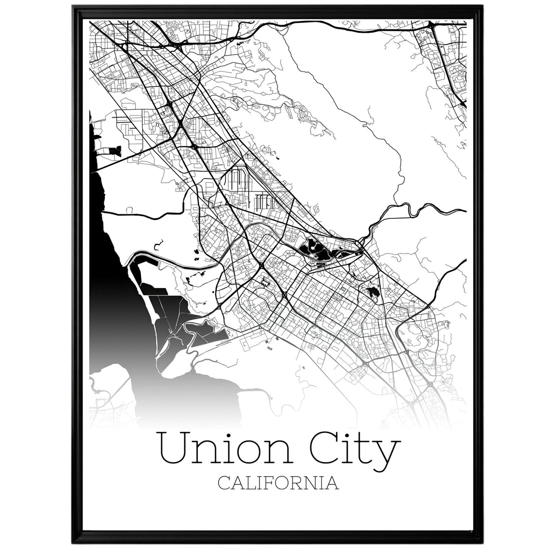 Union City California Map Poster - GroovyGrove