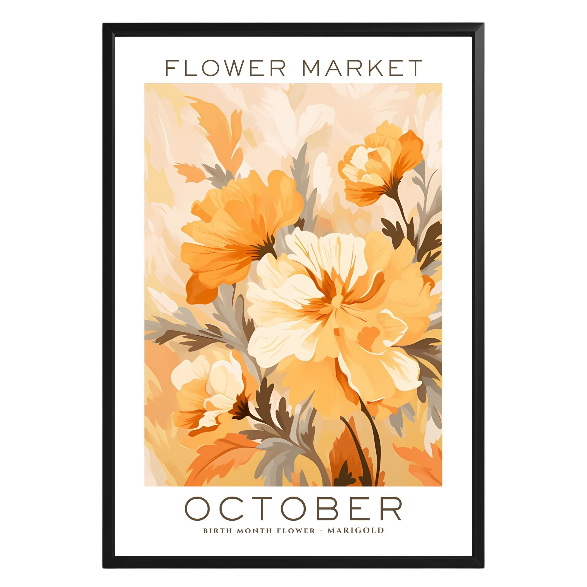 October Birthday Flower Market Poster - GroovyGrove