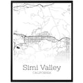 Simi Valley California City Map Poster - GroovyGrove