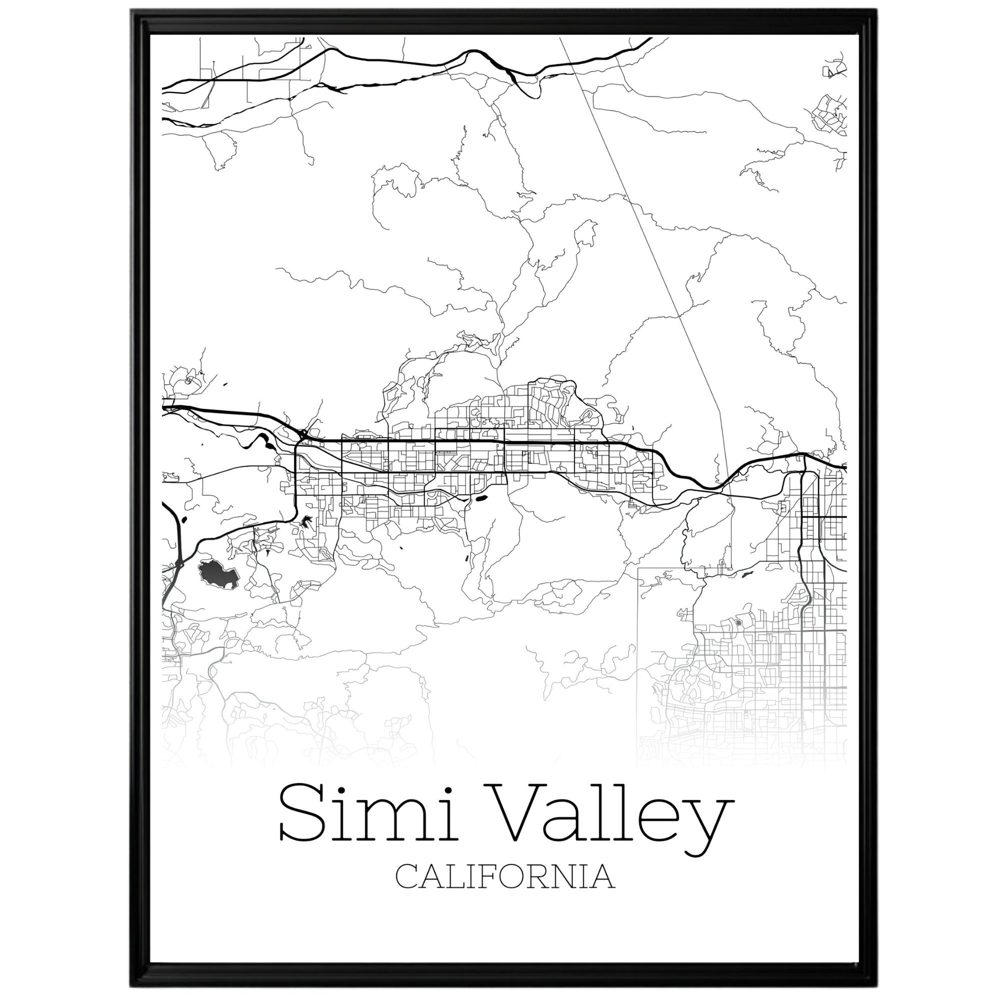 Simi Valley California City Map Poster - GroovyGrove