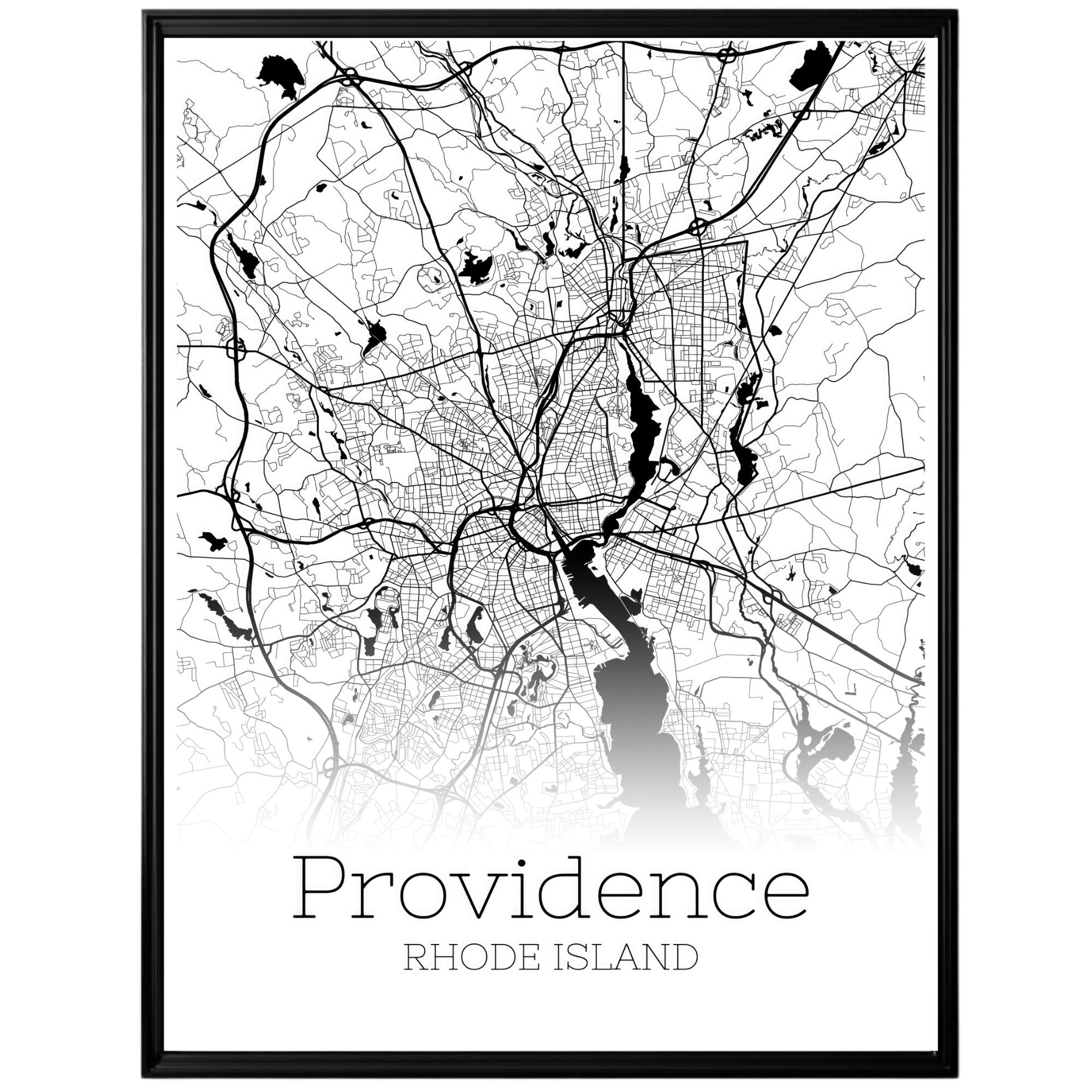 Providence Rhode Island City Map Poster - GroovyGrove