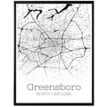 Greensboro North Carolina City Map Poster - GroovyGrove