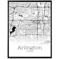 Arlington Texas Illinois City Map Poster - GroovyGrove