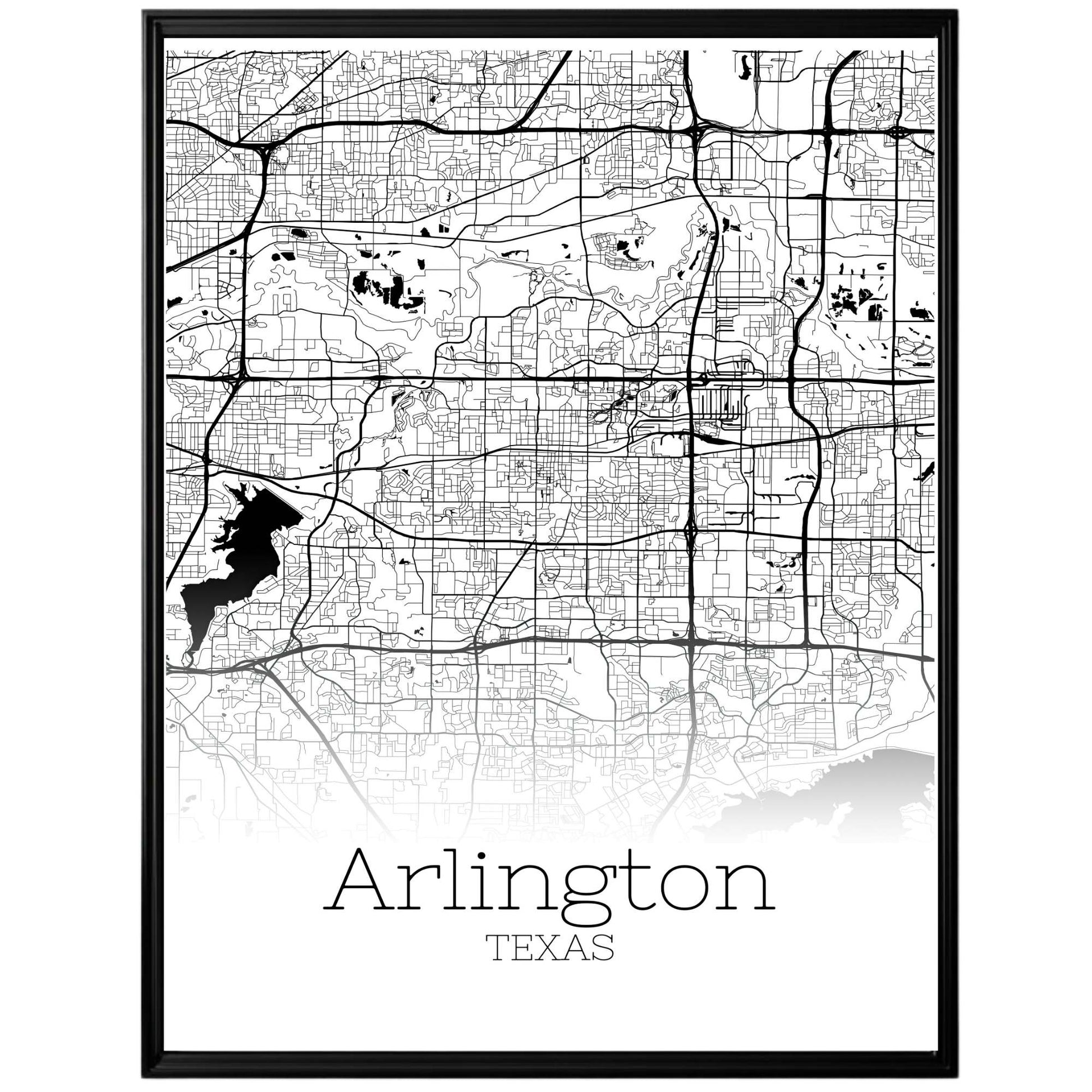 Arlington Texas Illinois City Map Poster - GroovyGrove