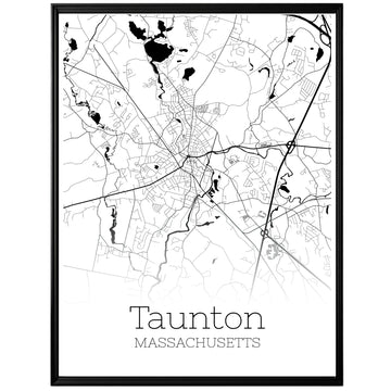 Taunton Massachusetts City Map Poster - GroovyGrove