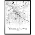 Youngstown Ohio City Map Poster - GroovyGrove