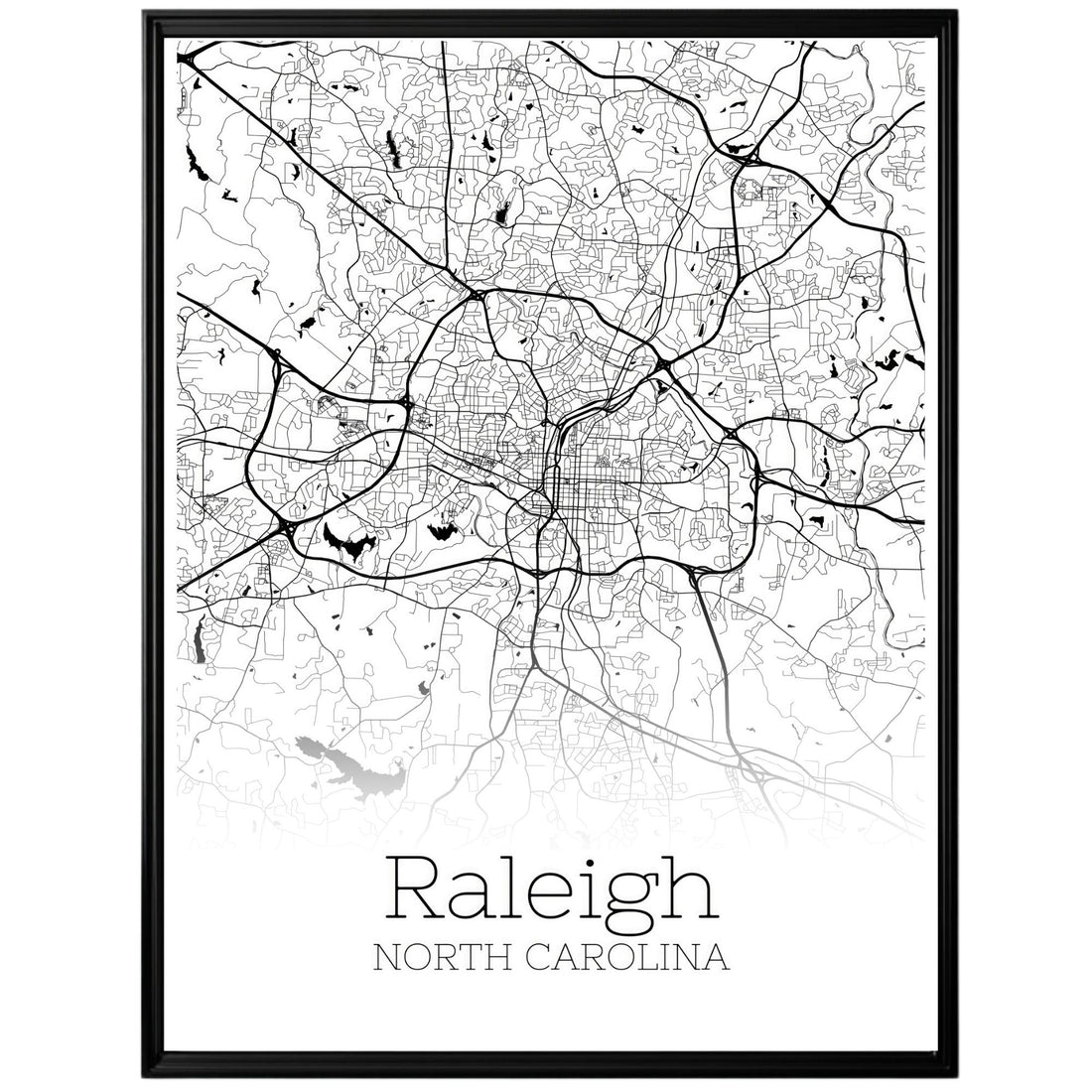 Raleigh North Carolina City Map Poster - GroovyGrove