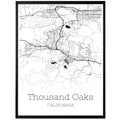 Thousand Oaks California City Map Poster - GroovyGrove