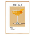 Sidecar Retro Cocktail Poster - GroovyGrove