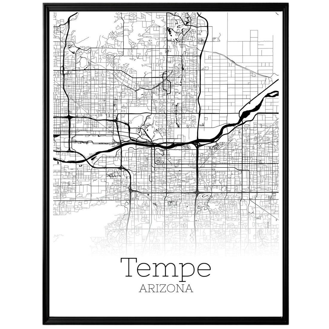 Tempe Arizona City Map Poster - GroovyGrove