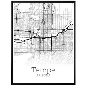 Tempe Arizona City Map Poster - GroovyGrove