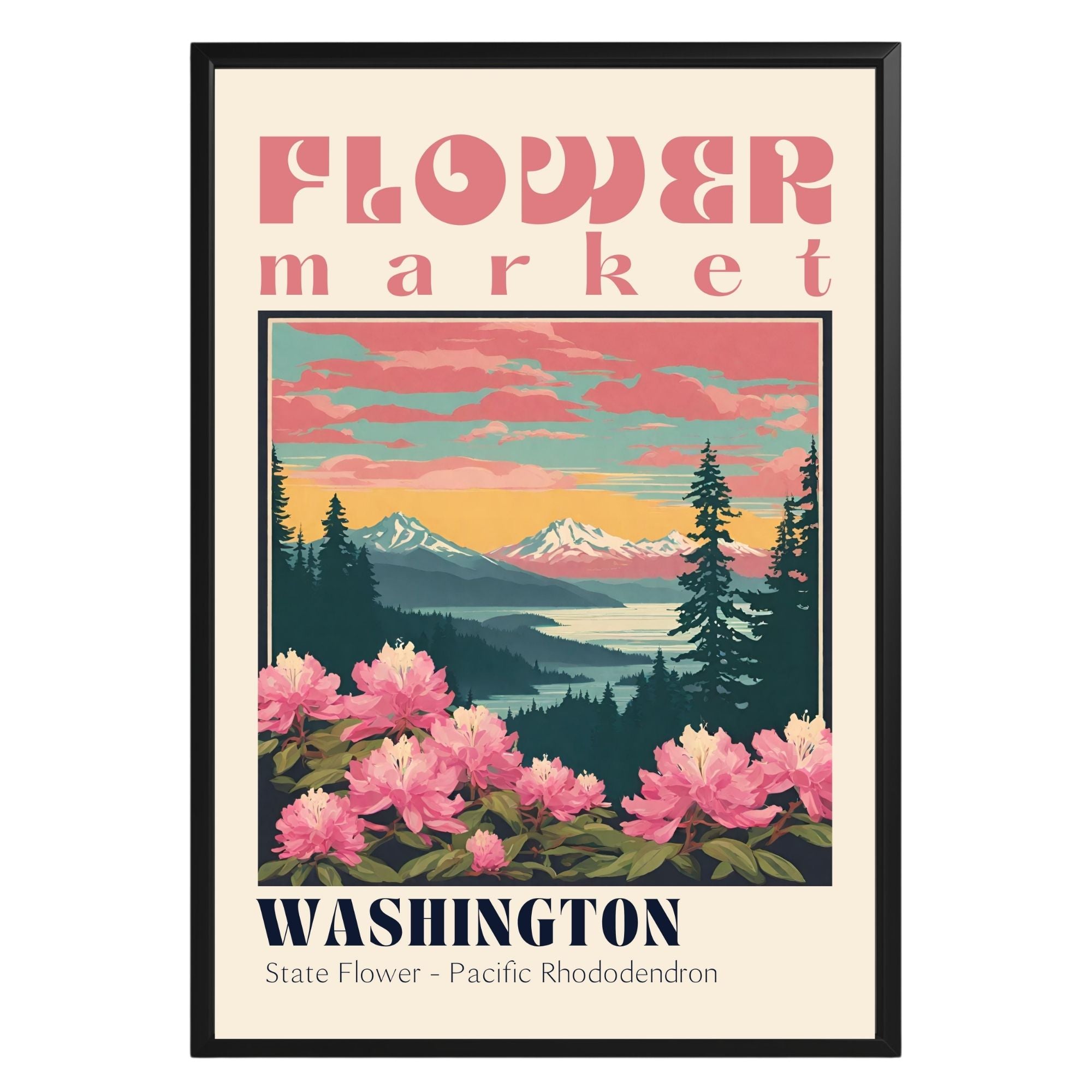 Washington Flower Market Vintage Poster - GroovyGrove