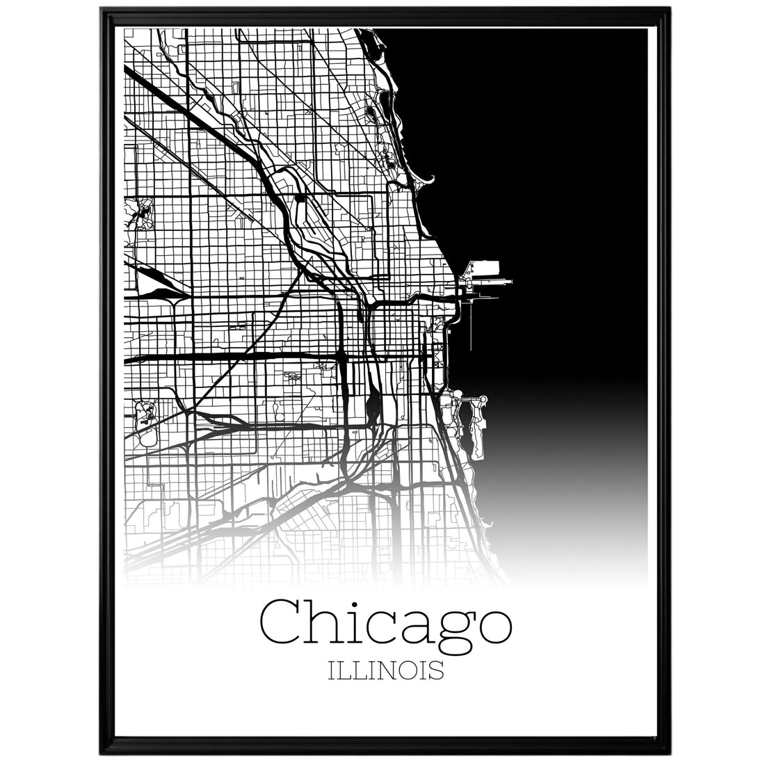 Chicago Illinois City Map Poster - GroovyGrove